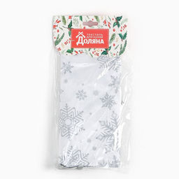 Фартук Доляна Снежинки серебро 70*80 см, 100% п/э  фото 7