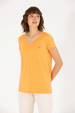 Женская оранжевая футболка Basic - U.s. polo assn фото 10