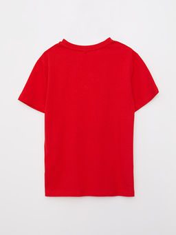 Bisiklet Yaka Bask?l? K?sa Kollu Pamuklu Erkek ?ocuk Ti??rt - Waikiki фото 2