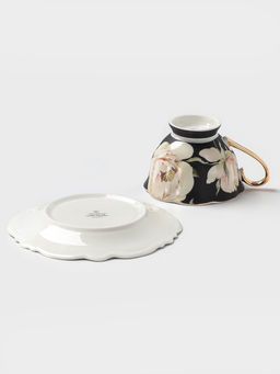 Чайная пара WY Pink Ohara, фарфор, 220 мл, чёрная