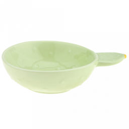 Мексика Блюдце-розетка для варенья фарфоровое 13х9,7см h3,5см, с ручкой, рельефный декор, цвета в ассортименте: белый, салатовый (Китай) - Домашняя мода фото 2