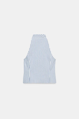 TOP HALTER RAYAS / Azul / Blanco - Zara фото 6