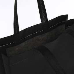 Цена за 3 шт. Сумка (пакет) шопер, 42х10х30 см, без подклада, черная - Nazamok фото 6