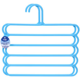 Цена за 3 шт. Вешалка для брюк 2шт "ИДЕЯДОМА", цвет голубой, 5 отд, 30*30см (Лейбл Селфи)