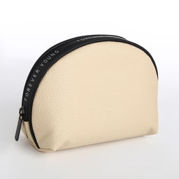 Косметичка-сумка п/ов L-б/н, 20*8*13, отд на молнии, под кожу, молочный