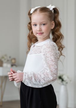 Миноль, блузка трикотажная ванильный/122-60-54 - Alolika фото 3