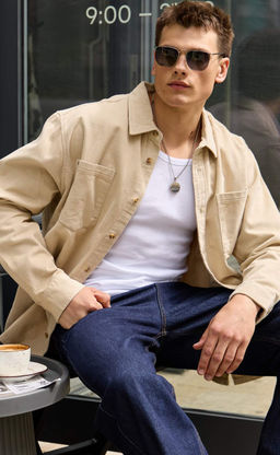 Рубашка вельвет F221-0470 l.beige - Primm фото 10