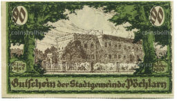 90 геллеров 1920 года Австрия Пёхларн (нотгельд)