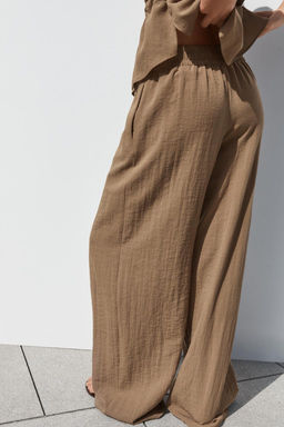RUSTIC WIDE-LEG TROUSERS - Zara фото 5