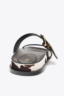 ANIMAL PRINT LEATHER SANDALS - Zara фото 4