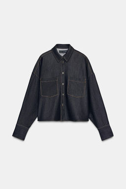 OVERSIZE SHIRT WITH CONTRAST STITCHING - Zara фото 6