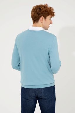 U. S. Polo Assn / Мужской синий базовый свитер - U.s. polo assn фото 5
