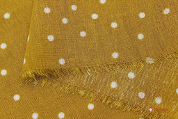 Креп-вискоза с эфф.жатости Россыпь мелкого гороха на темно-горчичном, СОРТ2, ш.1.42м, вискоза-100% - Купава фото 12