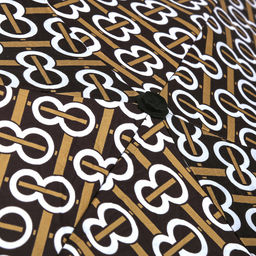 Зонт-мини механический Орнамент ткань эпонж (полиэстер) + черное УФ-покрытие, 6 лучей, д/купола 90см, 5 сложений, 17см в сложенном виде, механизм против ветра, пластмассовая ручка, цвет черный, коричневый кант, 225гр (Китай) - Домашняя Мода фото 5