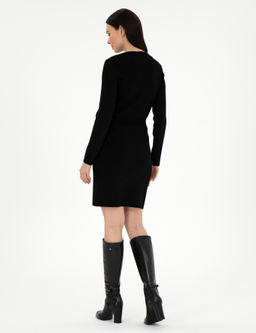 Siyah Slim Fit Triko Elbise - Pierre cardin фото 4