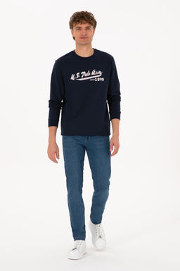 Erkek Bisiklet Yaka Regular Fit Lacivert Sweatshirt - U.s. polo assn фото 4