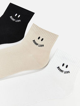 Bask?l? Erkek Soket ?orap 3l?