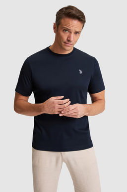 Erkek Koyu Lacivert Regular Fit Bisiklet Yaka Basic Ti__rt