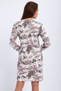 Ночная сорочка из интерлока длинный рукав Соня кофе