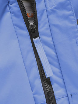 Парка зимняя подростковая для девочки с капюшоном и мехом василькового цвета 9534Vs - Valianly фото 13