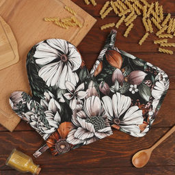 Кухонный набор Этель Meadow flower, варежка-прихватка, прихватка 19×19 см, 100% хлопок
