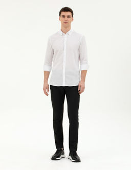 Рубашка Pierre Cardin Slim Fit белая с длинным рукавом