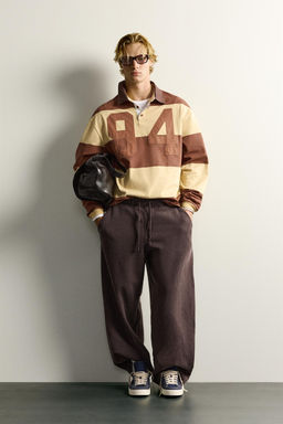 POLO RAYAS PARCHES N?MERO / Marr?n
