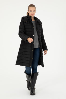 Женское черное пальто