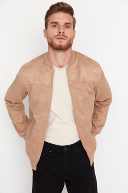 TRENDYOL MAN Camel Regular Fit Fermuarl? Suet Mont TMNAW22MO0123 - Trendyolmilla фото 3