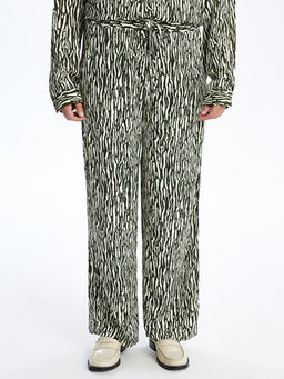 Beli Lastikli Desenli Kad?n Pantolon