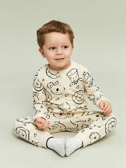 Fermuarl? Bask?l? Erkek Bebek Tulum