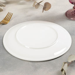 Тарелка фарфоровая обеденная White Label, d=22,6 см, цвет белый - Доляна фото 3