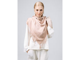 Платок Lanotti двухсторонний Сердце природы бежевый/№55