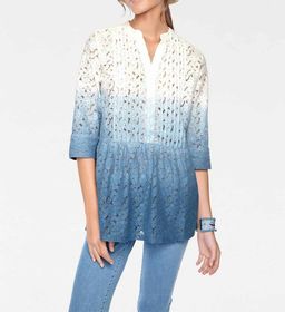 Блузка, бело-синяя
