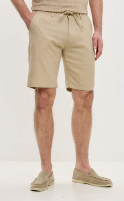 Шорты лен F511-0960-1 d.beige
