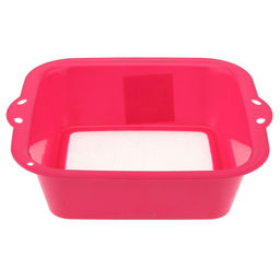 Сито пластмассовое Квадро 20х20см, h6,5см, цвета в ассортименте: салатовый, фуксия, голубой (24,2х22,3х6,5см) (Китай)