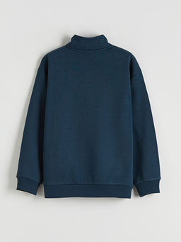 Dik Yaka Erkek ?ocuk Kal?n Sweatshirt