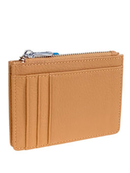 Картхолдер женский из натуральной кожи для пластиковых карт, цвет светло коричневый