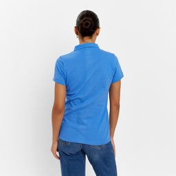 Футболка поло женская MINAKU: Basic line, васильковая, размер 48