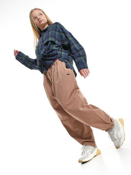 Брюки бананы свободные хлопок UD 7965 св.коричневый - Mini maxi фото 3