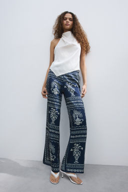 Pantal?n estampado con tiras de anudar - H&m фото 2