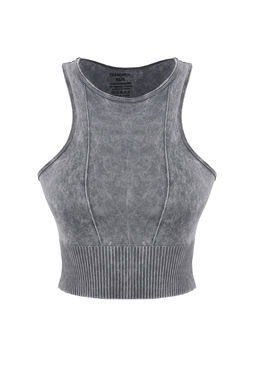 Trendyolmilla Lacivert Seamless/Dikissiz Crop Y?kamal? Halter Yaka Orme Spor Ust/Bluz THMSS23SS00004  фото 6