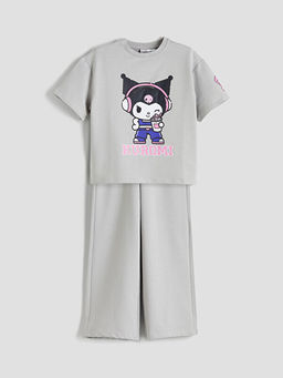 Kuromi Bask?l? K?z ?ocuk Ti??rt ve Pantolon 2li