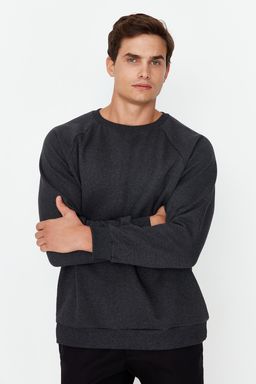 TRENDYOL MAN Siyah Regular Fit Ici Polar/S?cak Tutan Sweatshirt TMNAW23SW00190 - Trendyolmilla фото 7