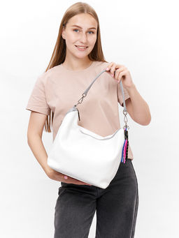 LACCOMA сумка Беатрис-Л815-белый/серый эко кожа хлопок