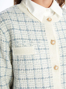 Bisiklet Yaka Desenli Kad?n Triko H?rka