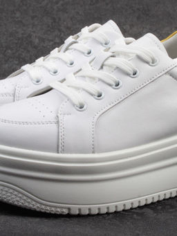 03-YC457-2 WHITE Кроссовки женские (натуральная кожа) - Фабричный китай фото 5