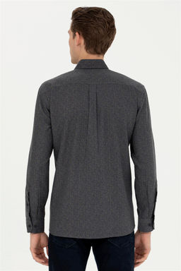 Мужская темно-синяя рубашка с длинным рукавом - U.s. polo assn фото 12