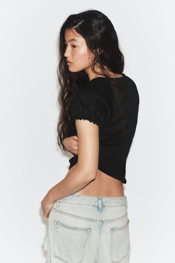 CAMISETA R?STICA VOLUMEN / Negro - Zara фото 2