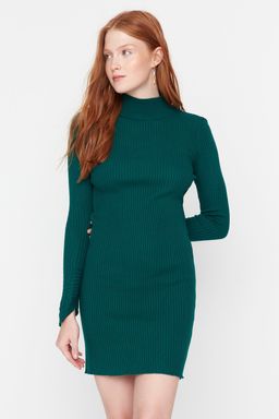 TRENDYOLMILLA Mavi Mini Triko Basic Dik Yaka Elbise TWOAW23EL01415  фото 19